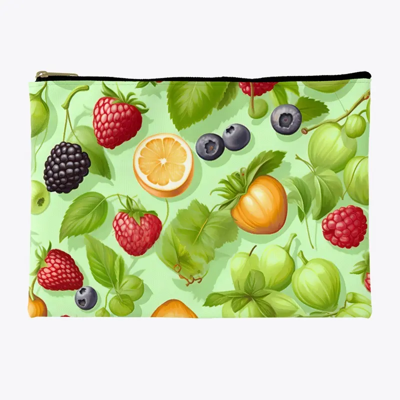 Fruity pattern in light green color