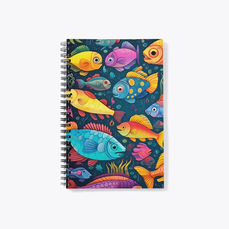 Marine pattern with colorful fish