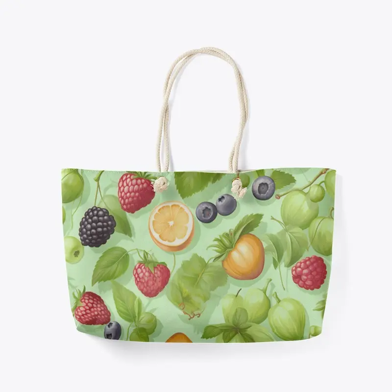 Fruity pattern in light green color