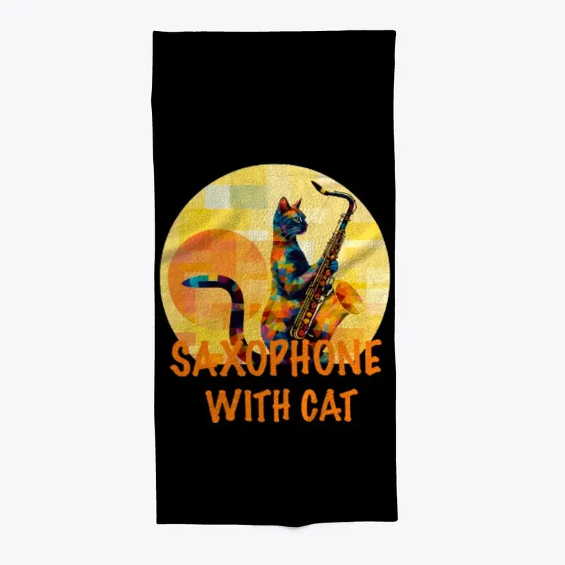 Saxophone Serenade with a Feline Friend