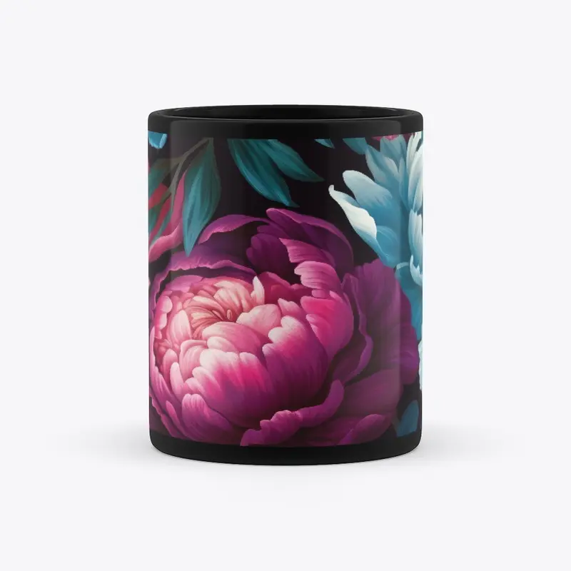 Natural peonies in fantasy bright colors