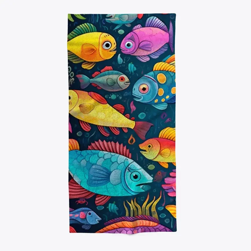 Marine pattern with colorful fish