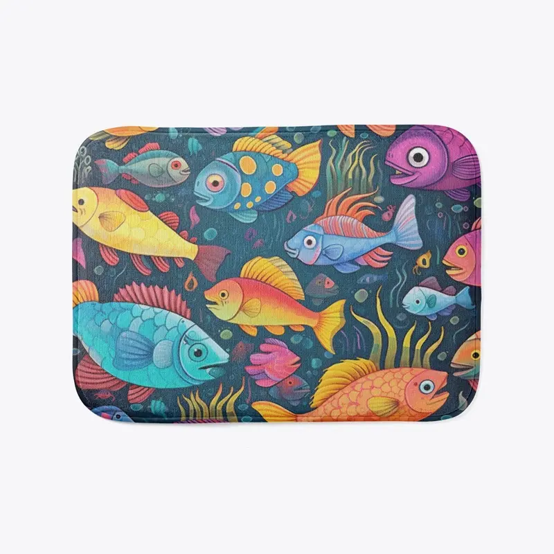 Marine pattern with colorful fish