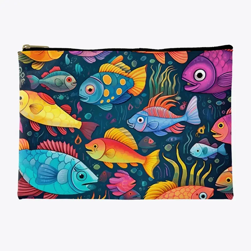 Marine pattern with colorful fish