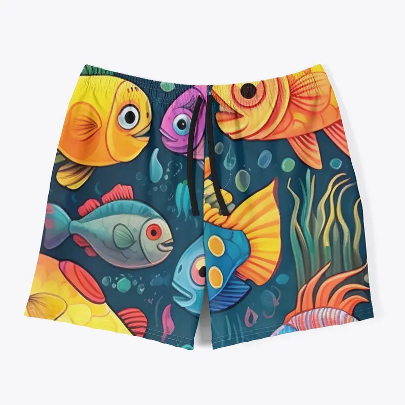 Marine pattern with colorful fish