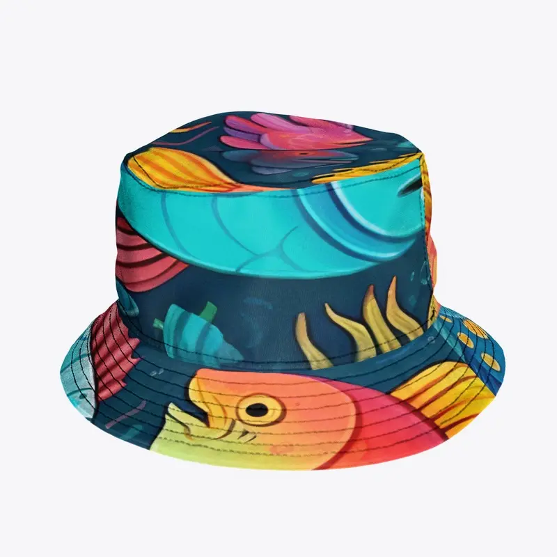 Marine pattern with colorful fish