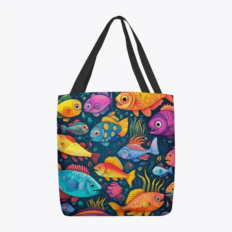 Marine pattern with colorful fish