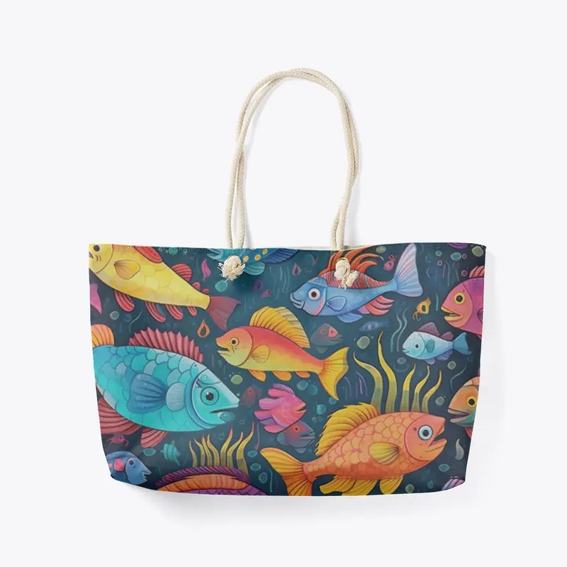 Marine pattern with colorful fish