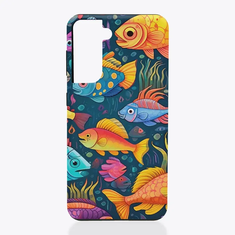 Marine pattern with colorful fish