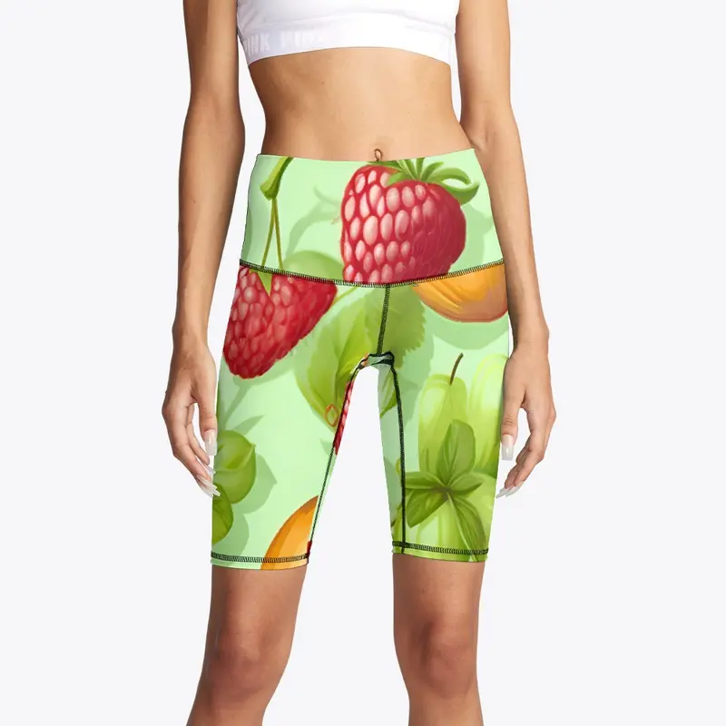 Fruity pattern in light green color