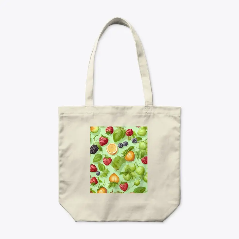 Fruity pattern in light green color