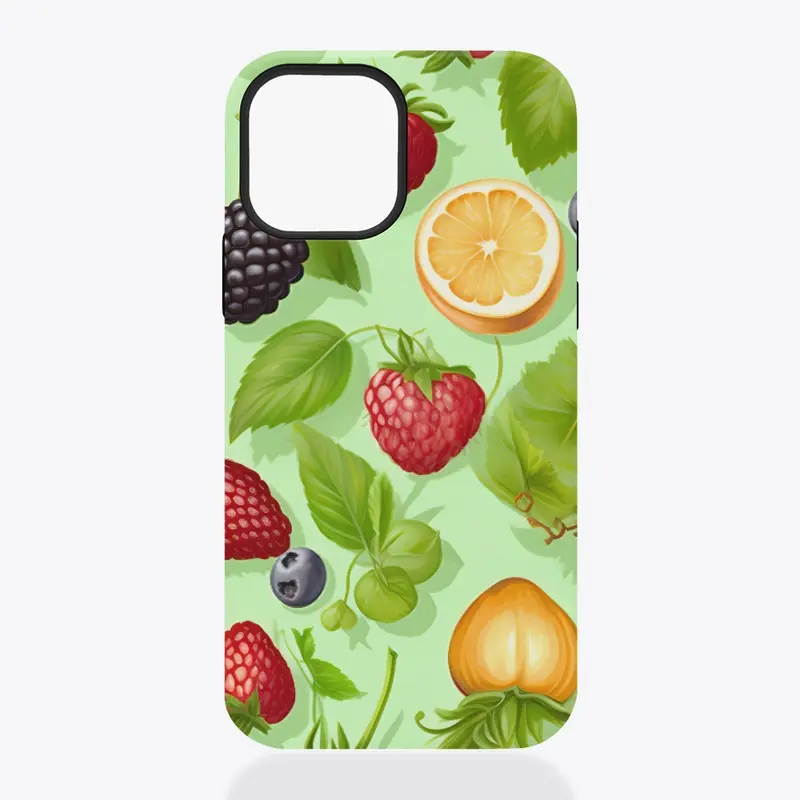 Fruity pattern in light green color