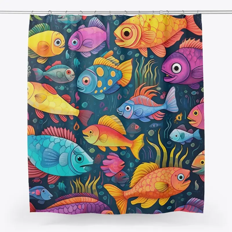 Marine pattern with colorful fish