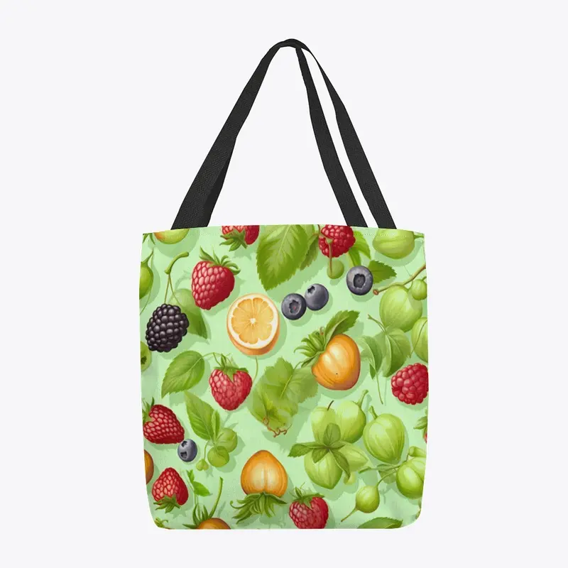 Fruity pattern in light green color