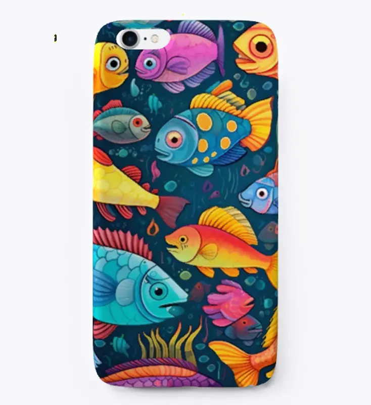 Marine pattern with colorful fish