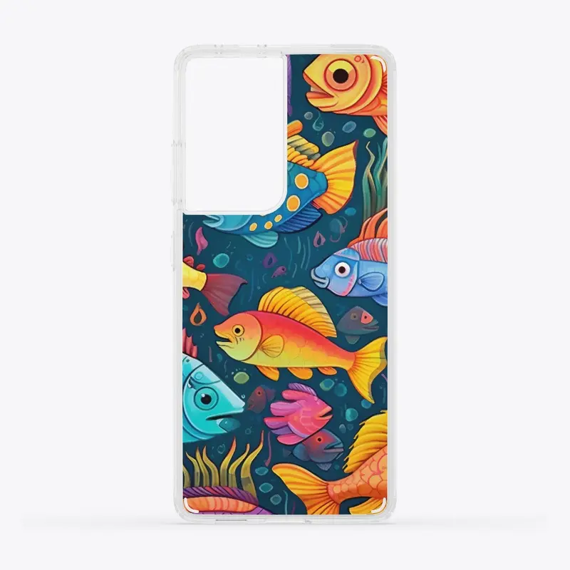 Marine pattern with colorful fish