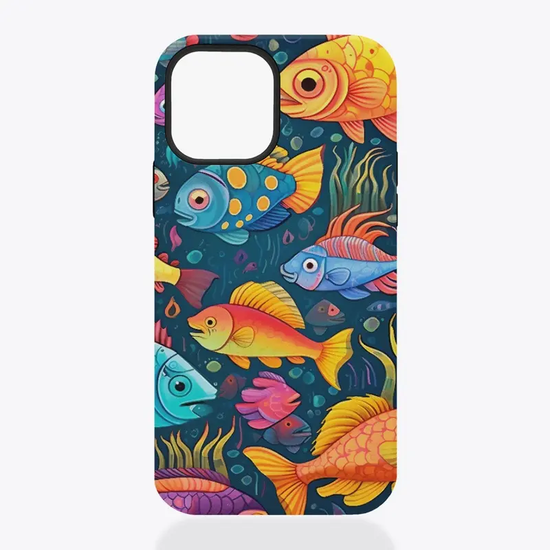 Marine pattern with colorful fish