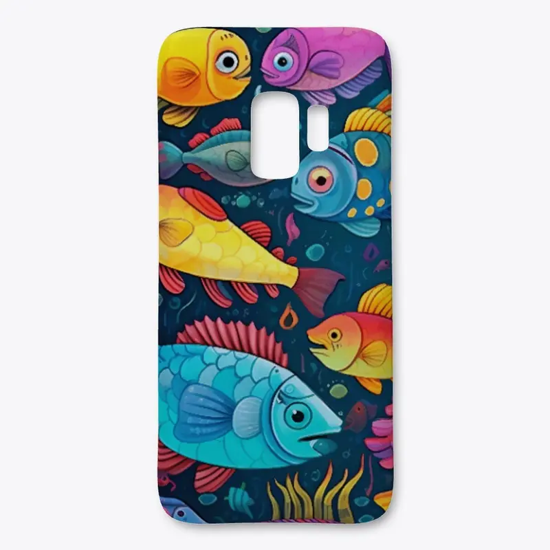 Marine pattern with colorful fish