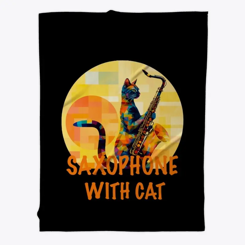 Saxophone Serenade with a Feline Friend