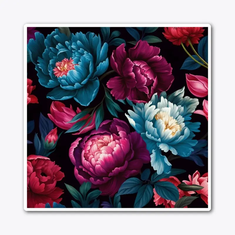 Natural peonies in fantasy bright colors