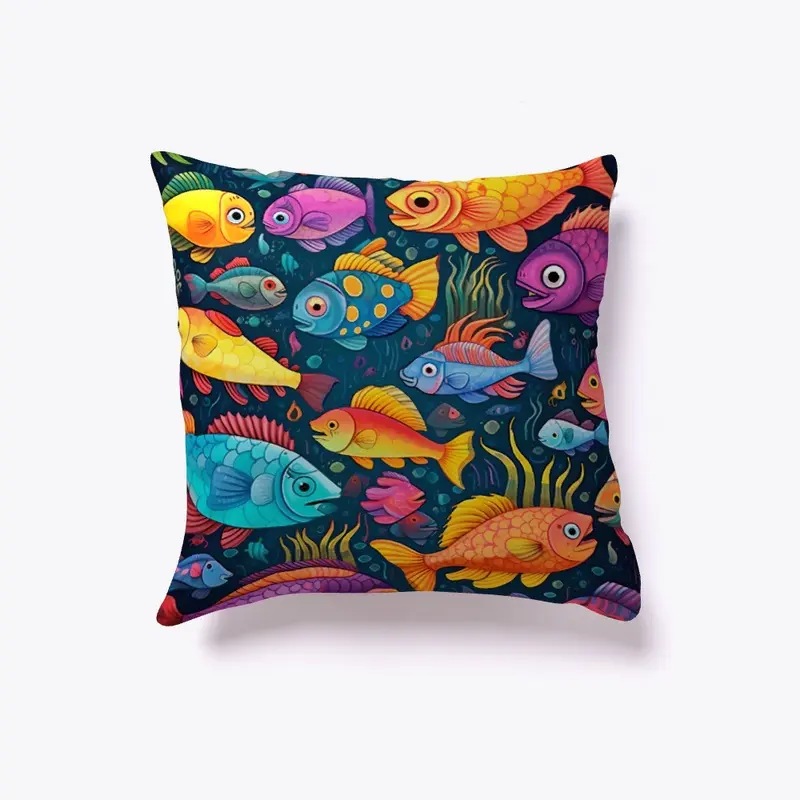 Marine pattern with colorful fish